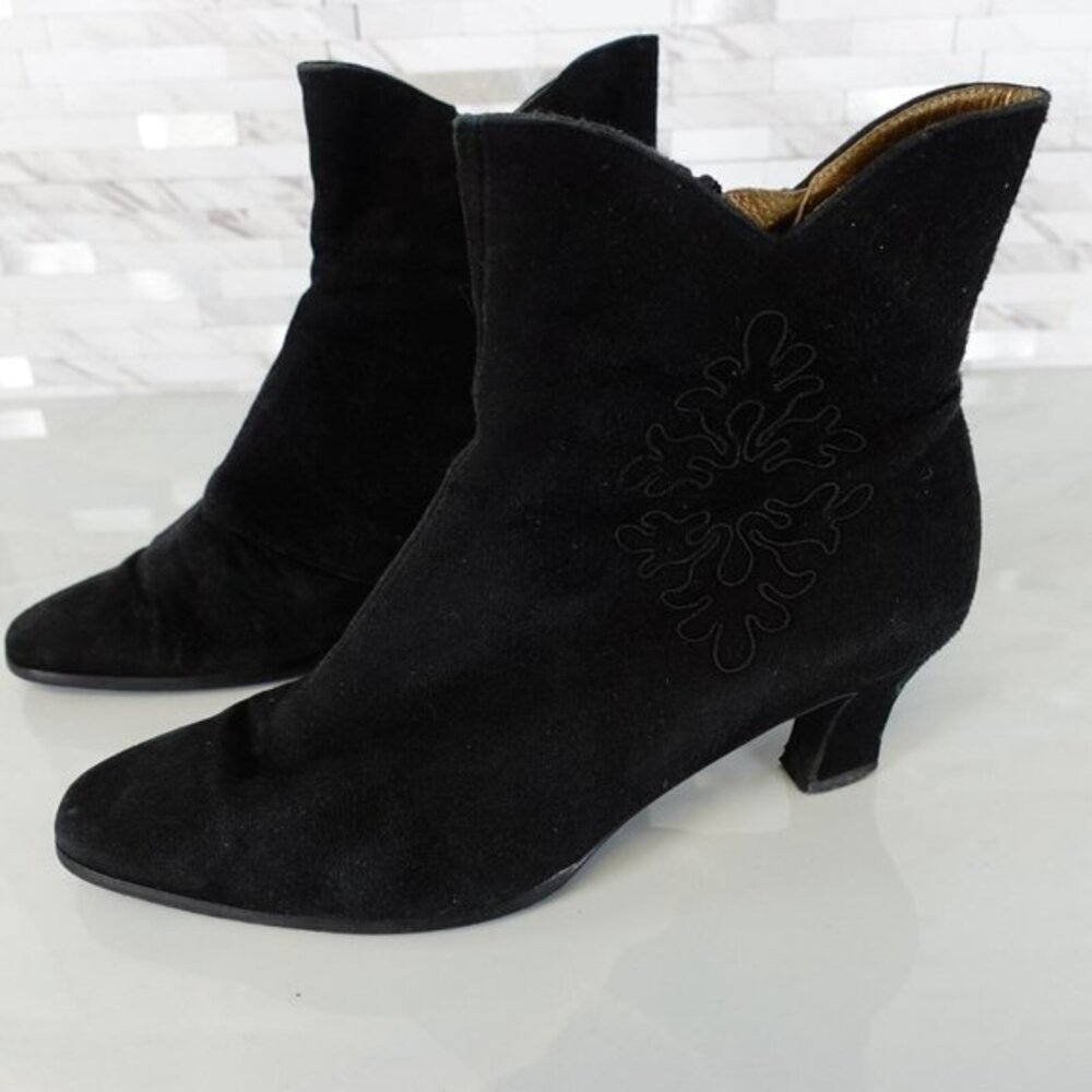 Yves Saint Laurent Womens 35 5 Black Leather Chelsea Ankle Booties Steampunk YSL